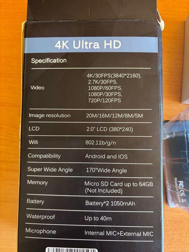 Cámara GOOKAM 4K Acción