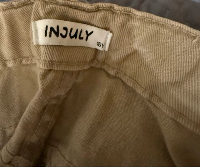 Jeans beige con strass NUOVI