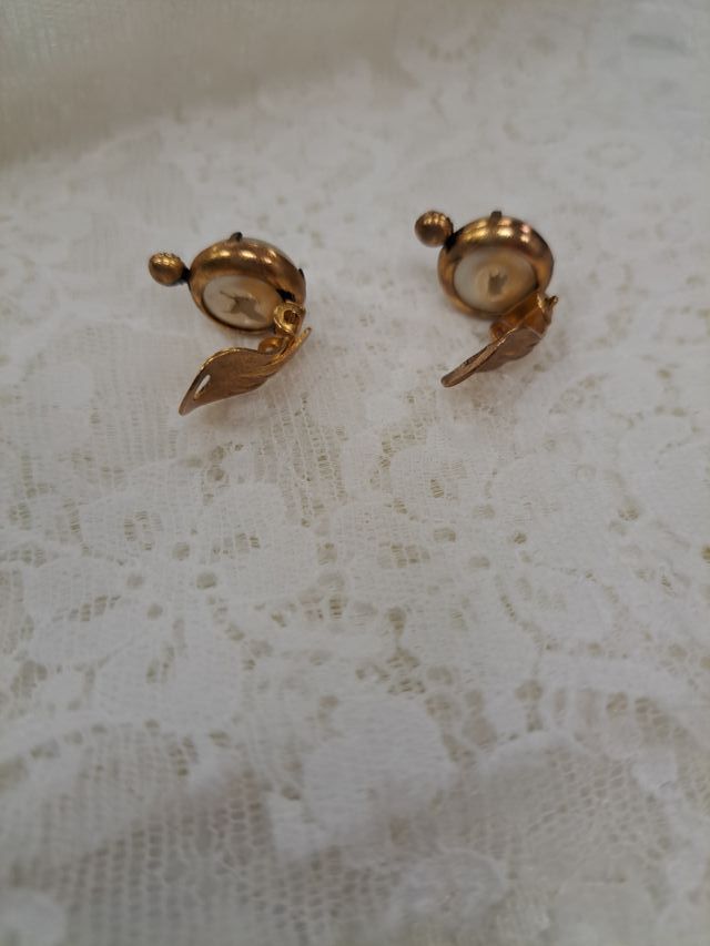 Pendientes vintage perla y circonita