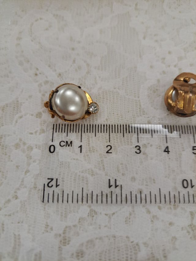Pendientes vintage perla y circonita