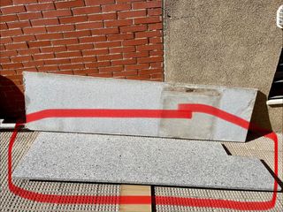 Encimera de granito blanco Alba pulido 218x60,5 cm