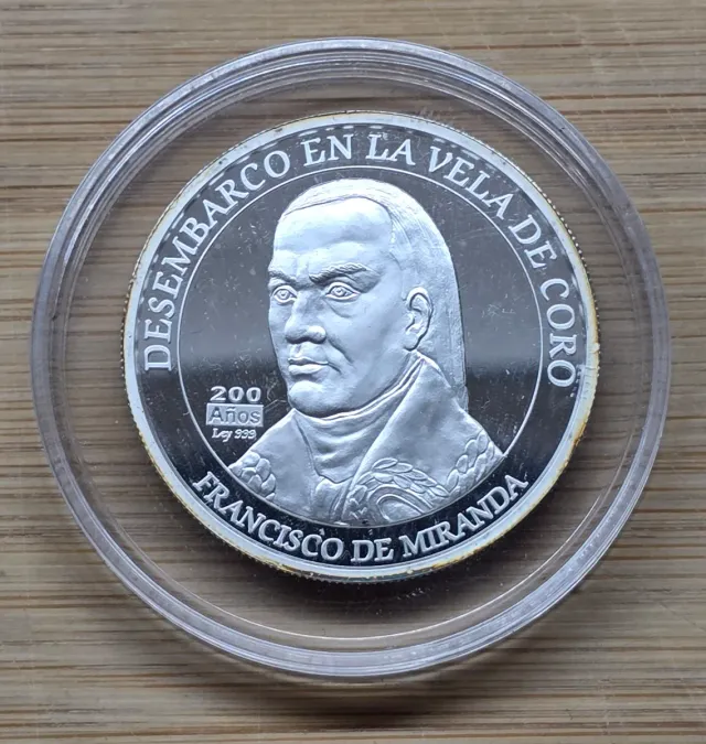 Moneda Plata Francisco de Miranda Proof