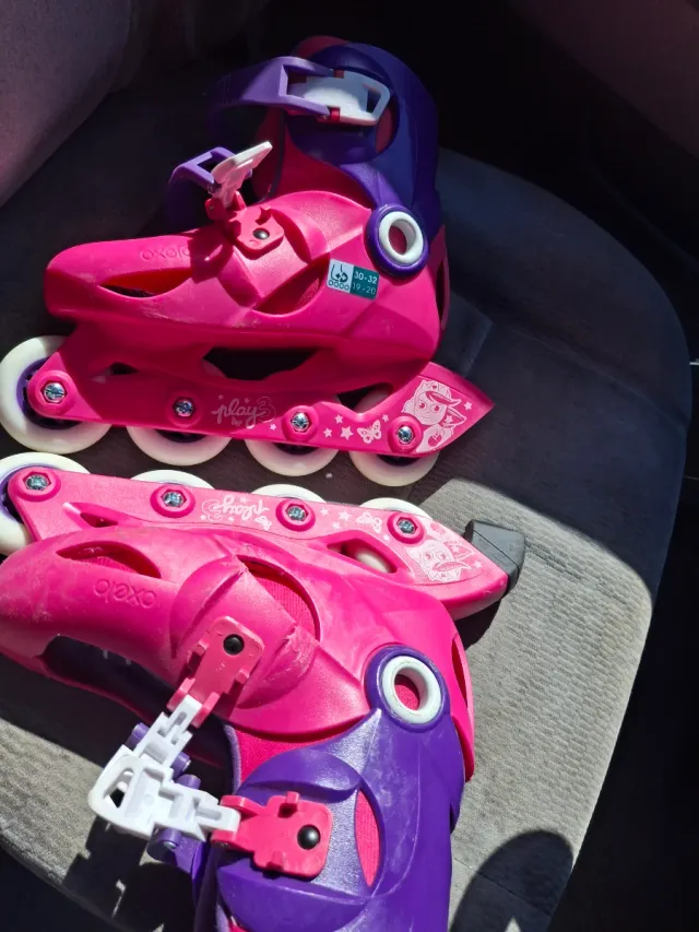 Patines ajustables Oxelo niña rosa/morado