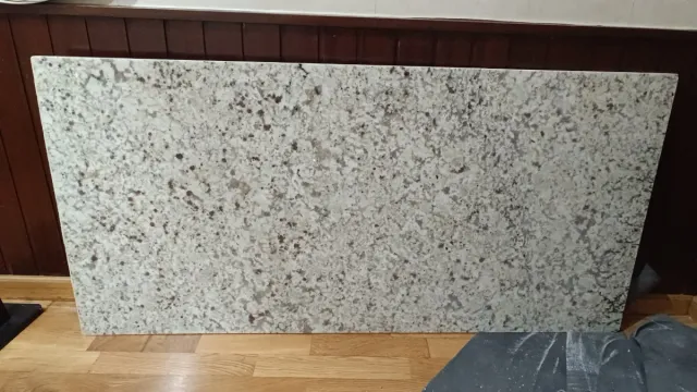 Encimera de mármol gris y blanco