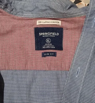 Camisa Springfield Hombre Azul/Blanco
