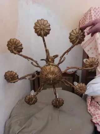 Lámpara Antigua de Bronce (Araña)