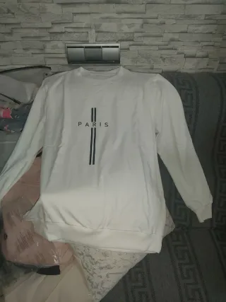 Sudadera hombre París blanca