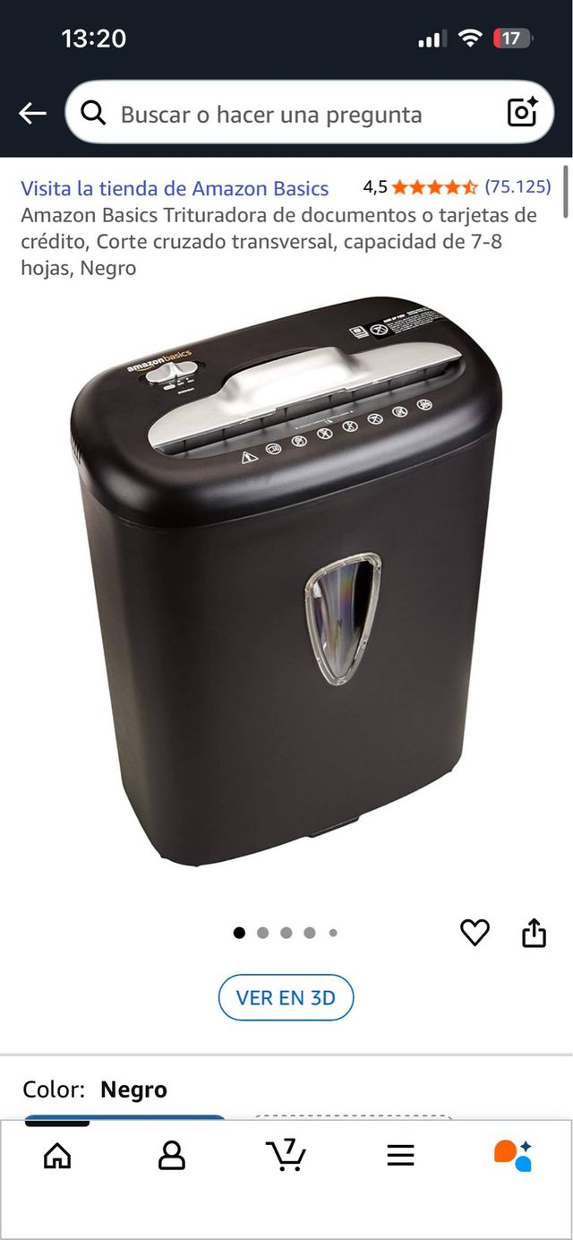 Trituradora Amazon Basics 8 hojas