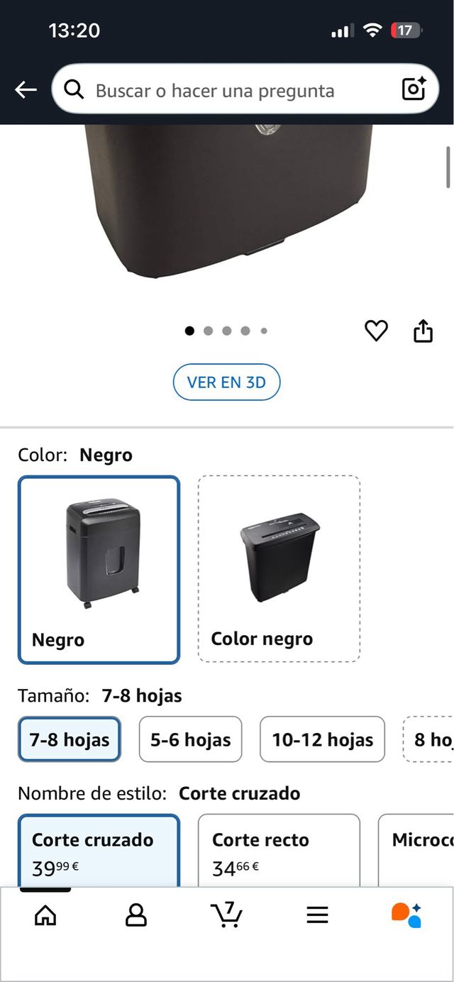 Trituradora Amazon Basics 8 hojas