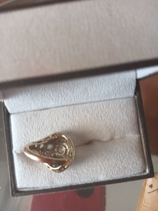 Anillo Platino 18ct Diamantes Talla Rosa Antiguo