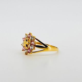 ANILLO ESTRELLA CON CIRCONITAS VERDE 18K