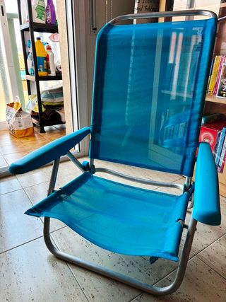 Silla Playa/Camping Azul y Plata