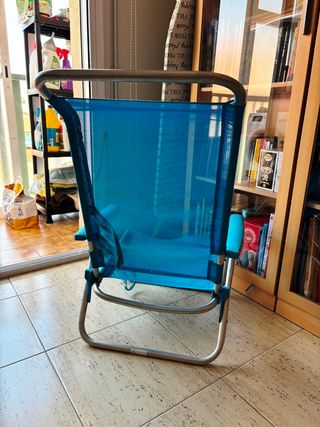 Silla Playa/Camping Azul y Plata