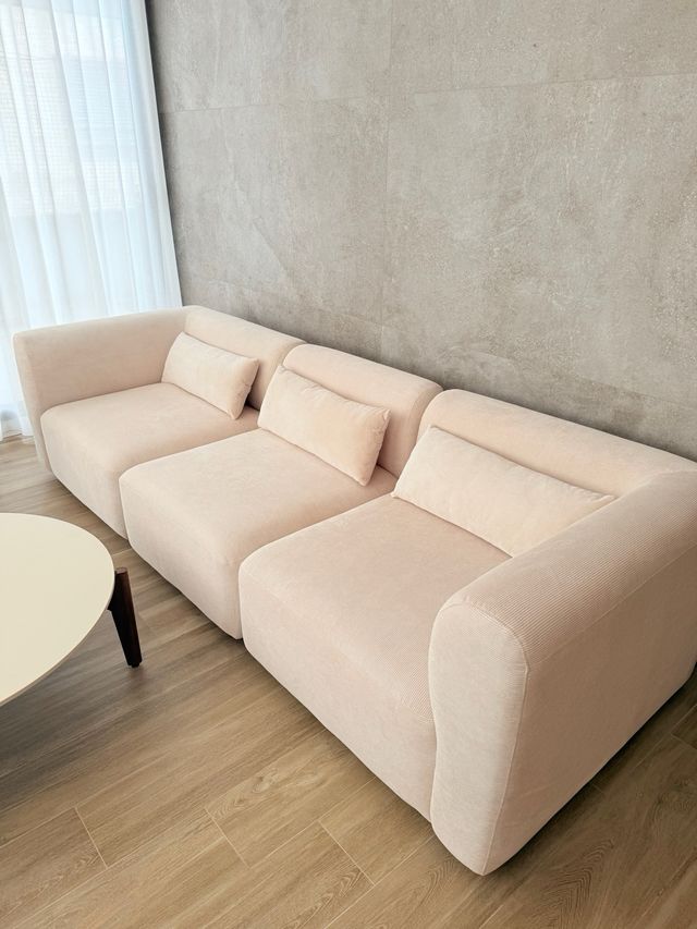 Sofá de diseño pana beige