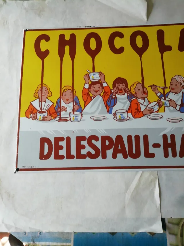 Chapa /placa Esmaltada Chocolat Delepaul-Havez