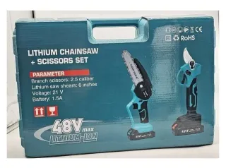 Kit Forbici + Motosega 48V 4 Batterie
