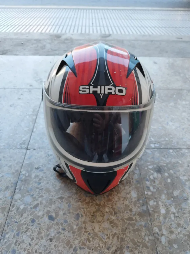 Casco SHIRO integral rojo y negro