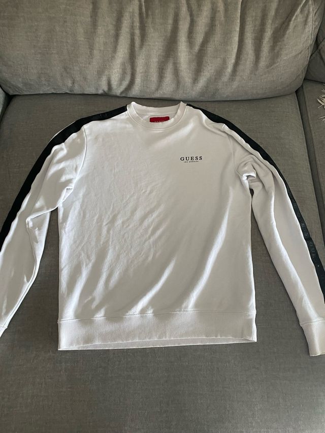 Felpa da uomo bianca Guess Taglia S