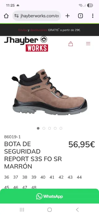 Botas de seguridad Jhayber beige y negro