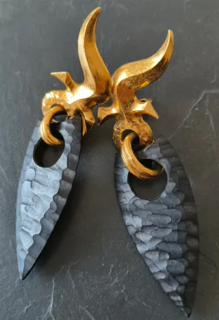 Pendientes largos vintage creador inglés Dan Dower