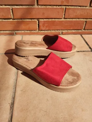 Sandalias Best Shoes Rojas Plataforma