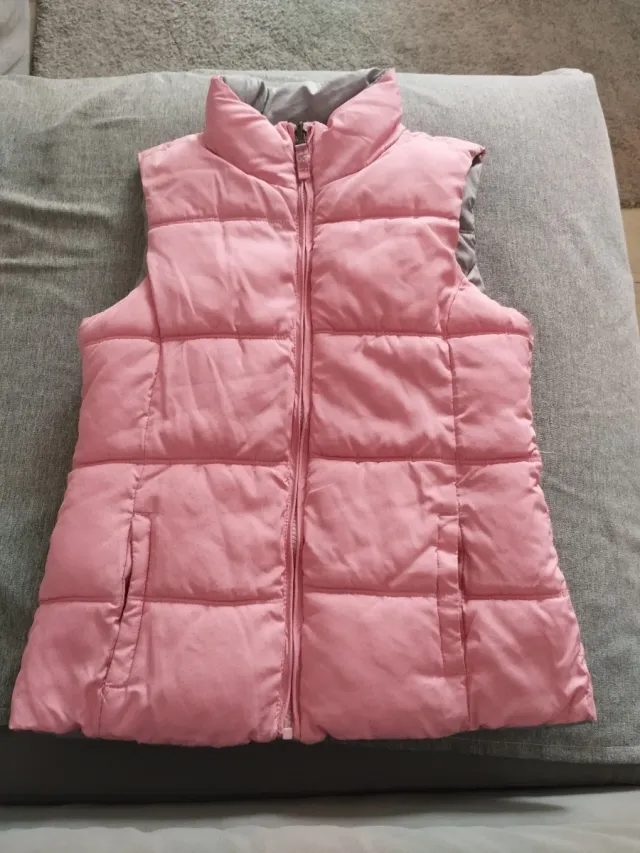 Chaleco acolchado reversible rosa