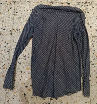 Camisa de rayas hombre azul y gris