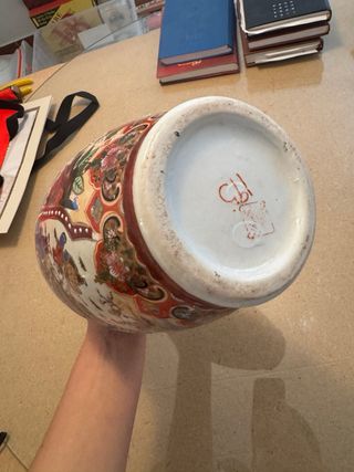 Jarrón porcelana antiguo decorado