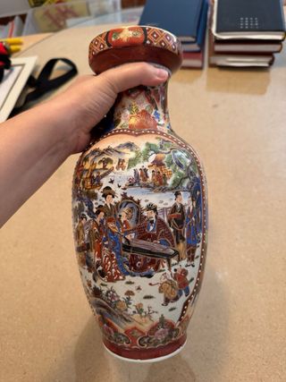 Jarrón porcelana antiguo decorado