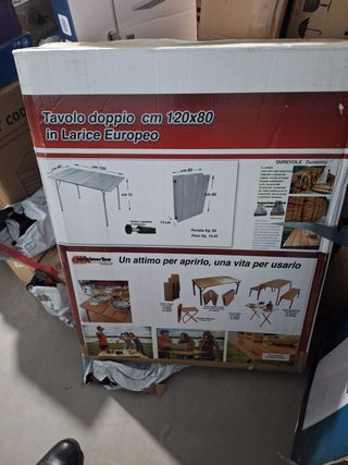 Mesa Plegable Doble Castelmerlino Alerce 120x80