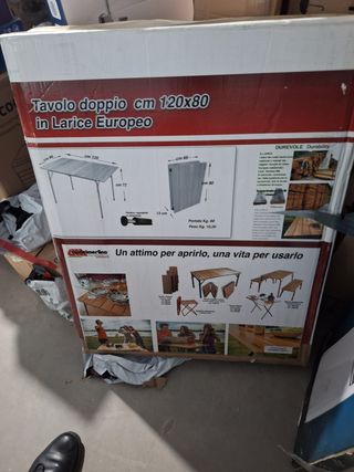 Mesa Plegable Doble Castelmerlino Alerce 120x80