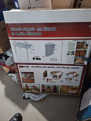Mesa Plegable Doble Castelmerlino Alerce 120x80