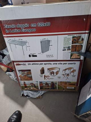 Mesa Plegable Doble Castelmerlino Alerce 120x80