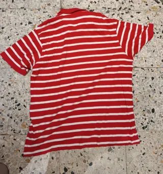 Camiseta Polo Rayas Roja y Blanca Hombre