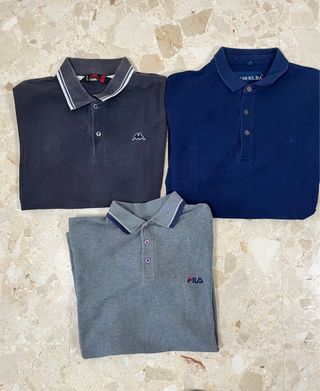 Lote 3 polos Kappa, Fila y Superdry Talla L