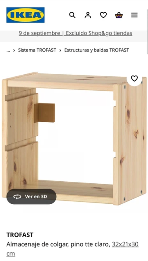 Caja organizadora IKEA metálica