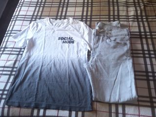 Camiseta y pantalón vaquero