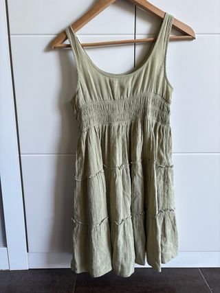 Vestido Zara verde niña T.11-12