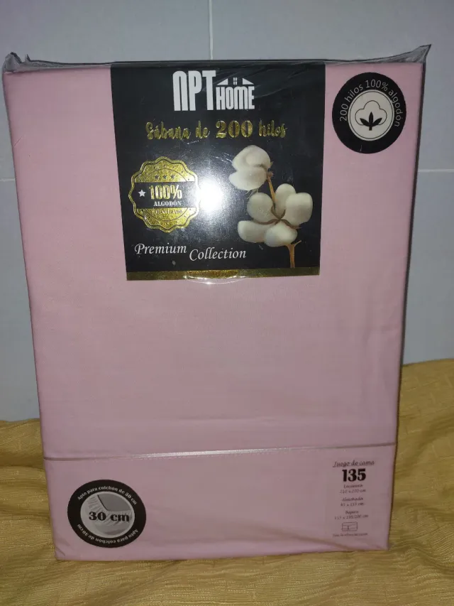 Juego Sábanas Algodón 135cm Rosa APT HOME