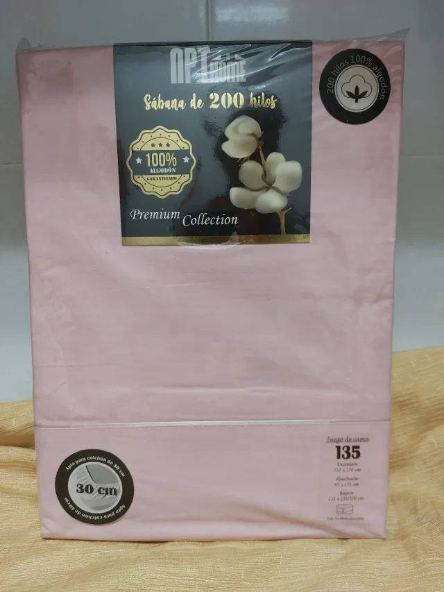 Juego Sábanas Algodón 135cm Rosa APT HOME