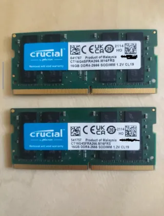 32GB Dual Channel Crucial CL19 (2x16GB) DDR4 RAM