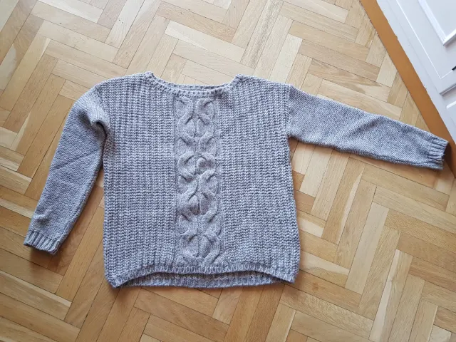 Jersey El Corte Inglés trenzado beige/gris