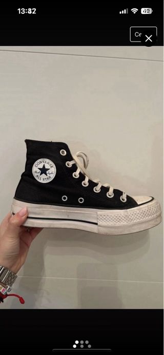 Converse negras plataforma