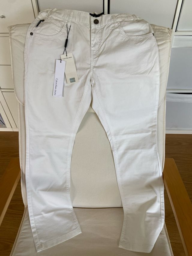 Pantalón Calvin Klein Blanco Talla 14. 162 cm