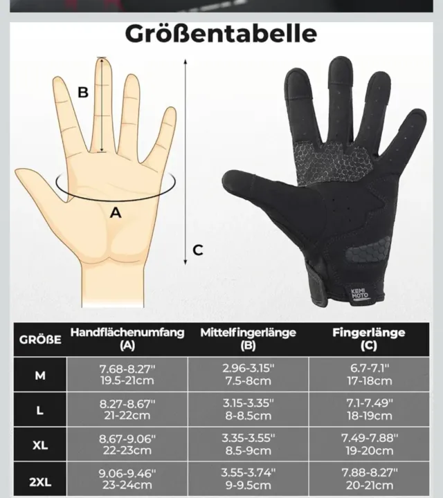 Guantes de moto KMU-5 talla L