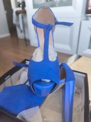 Zapatos salón ante azul