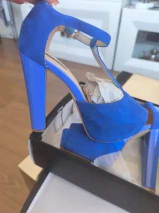Zapatos salón ante azul