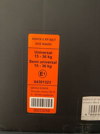 Silla coche Britax Römer negra