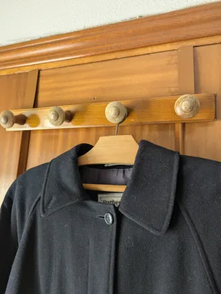 Abrigo Burberry Lana virgen Vintage azul oscuro