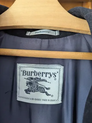 Abrigo Burberry Lana virgen Vintage azul oscuro